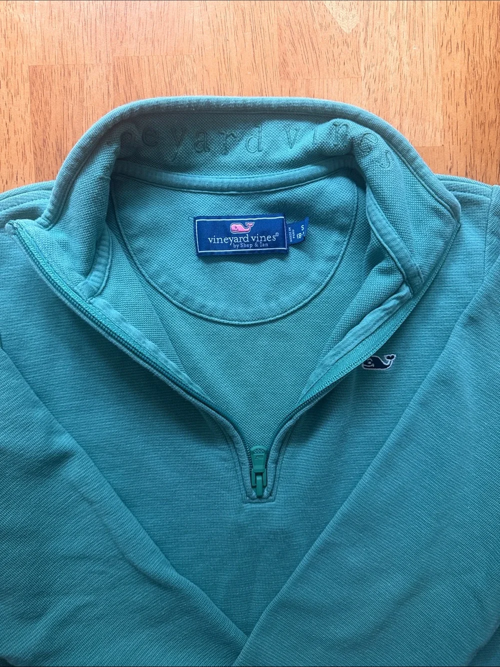 Vineyard Vines Men’s Zip-Up Sweater in Teal Green
